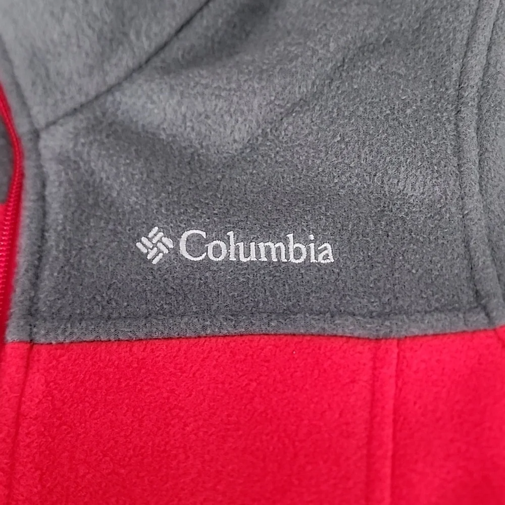 Columbia Two-Tone Red and Gray Fleece Jacket. Size Small 8 - Picture 3 of 8
